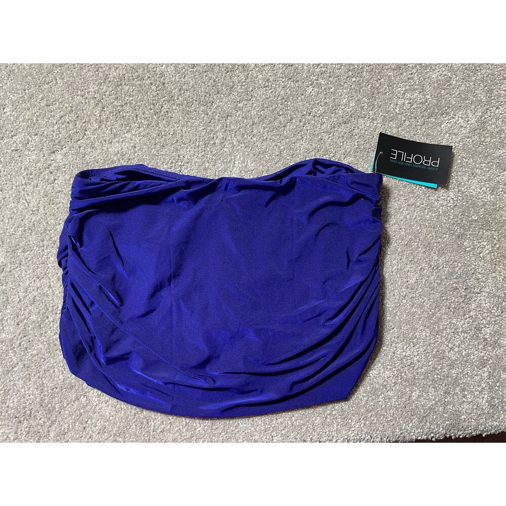 Profile by Gottex Skirted Bikini Bottom 12 Shirred Swim Skirt Resort Beach Pool